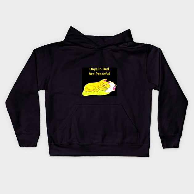 Days in Bed Are Peaceful Kids Hoodie by ConidiArt